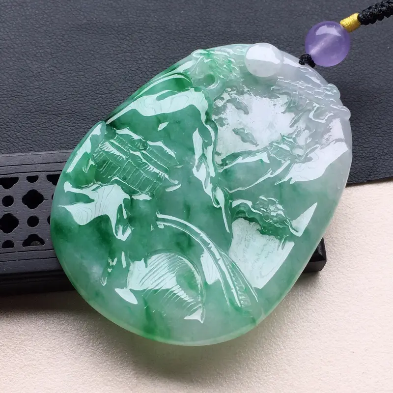 a货翡翠 糯化种春带彩