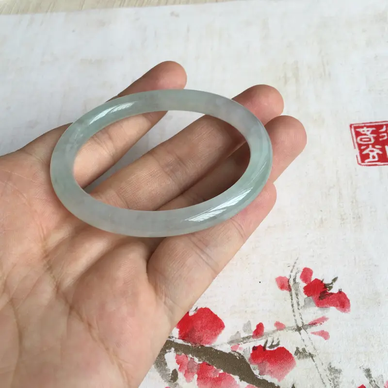 冰种A货翡翠手镯 老坑老料 起冰起胶 贵妃手镯54   54
