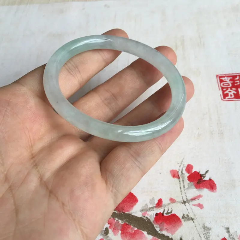 冰种A货翡翠手镯 老坑老料 起冰起胶 贵妃手镯54   54