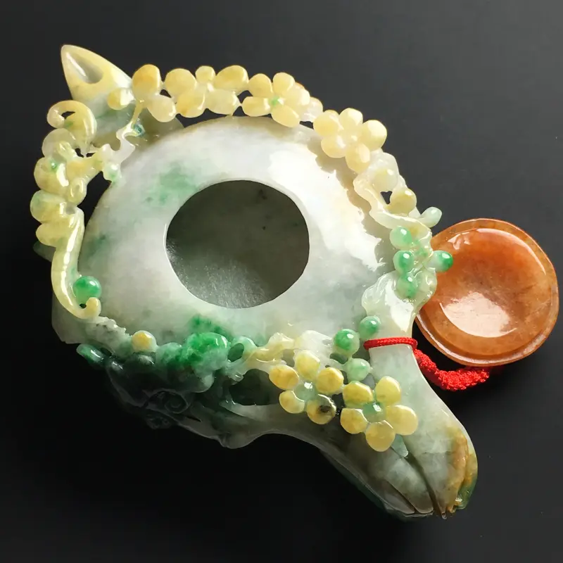 【【糯种三彩精美茶壶摆件】尺寸100-61-26毫米 色泽亮丽 雕工精致】图4