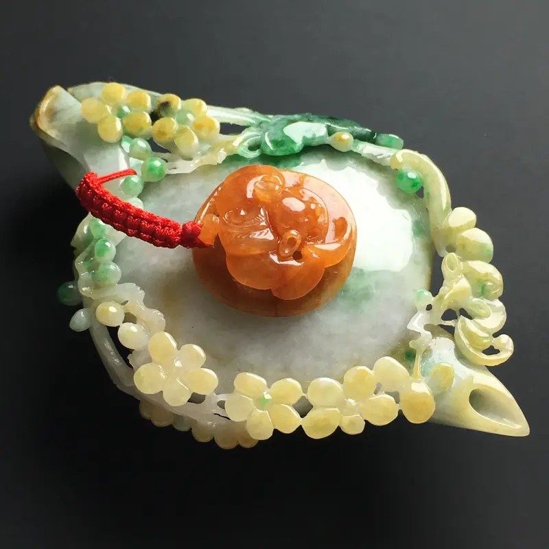 【【糯种三彩精美茶壶摆件】尺寸100-61-26毫米 色泽亮丽 雕工精致】图2