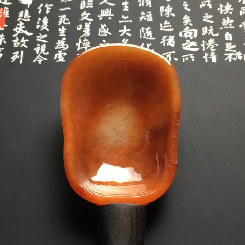 【红翡茶匙摆件 裸石尺寸54-38.7-13毫米 总长度207毫米 色彩艳丽 款式新颖】图5