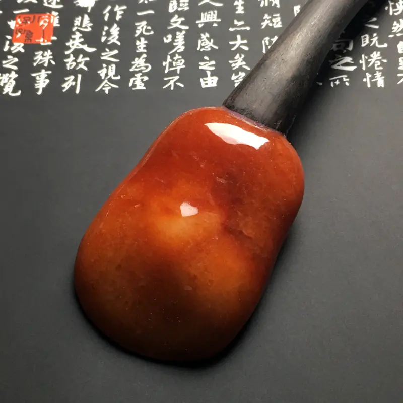 【红翡茶匙摆件 裸石尺寸54-38.7-13毫米 总长度207毫米 色彩艳丽 款式新颖】图4