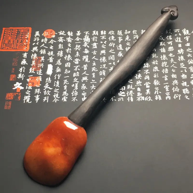 【红翡茶匙摆件 裸石尺寸54-38.7-13毫米 总长度207毫米 色彩艳丽 款式新颖】图2