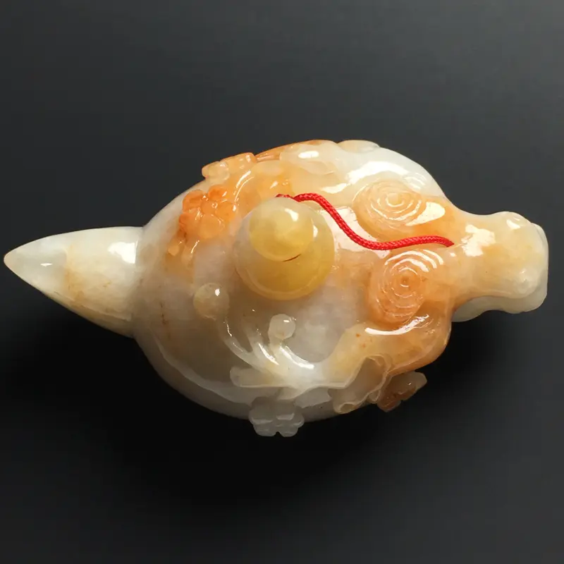 【❤️【糯种黄翡茶壶摆件】尺寸70-30-24毫米 玉质水润 雕工精致】图1