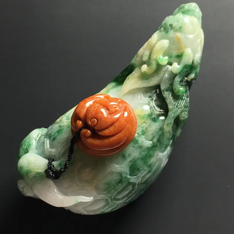 【❤️【糯种双彩龙龟茶壶】尺寸76-32-23毫米 色彩鲜明 雕工精致】图3