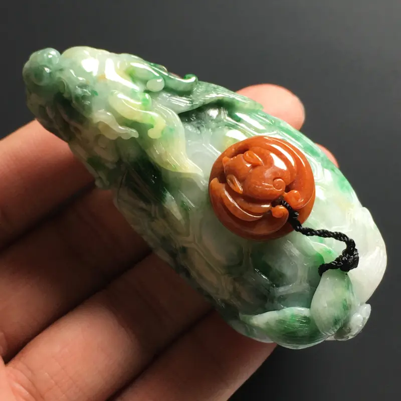 【❤️【糯种双彩龙龟茶壶】尺寸76-32-23毫米 色彩鲜明 雕工精致】图4