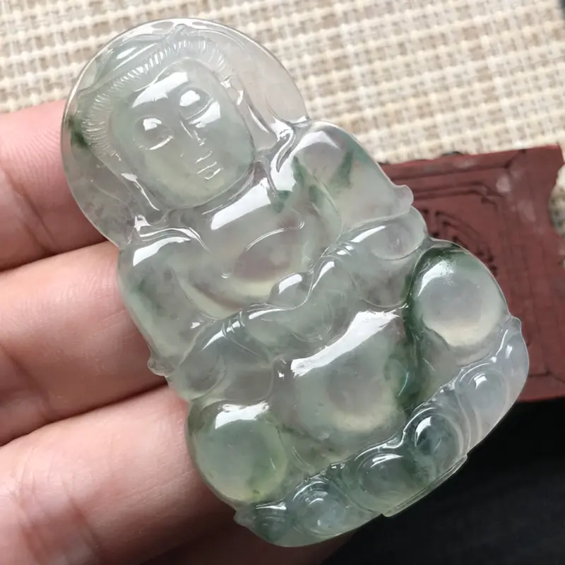 【冰飘花观音 种老水足 水润冰透 佩戴大气 时尚】图8