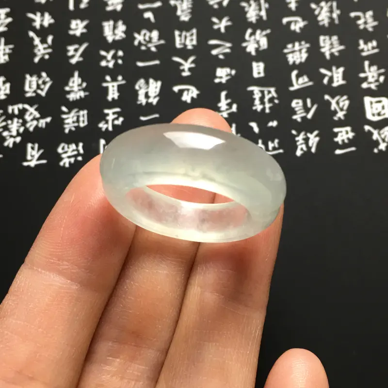 【冰种雪花棉马鞍男戒 尺寸26.5-7-5毫米 内直径18毫米 种好起光 水润冰透】图7