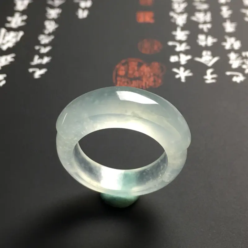 【冰种雪花棉马鞍男戒 尺寸26.5-7-5毫米 内直径18毫米 种好起光 水润冰透】图4