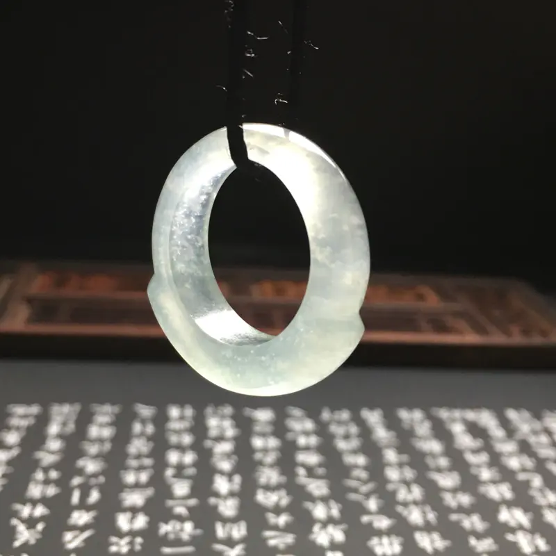 【冰种雪花棉马鞍男戒 尺寸26.5-7-5毫米 内直径18毫米 种好起光 水润冰透】图8