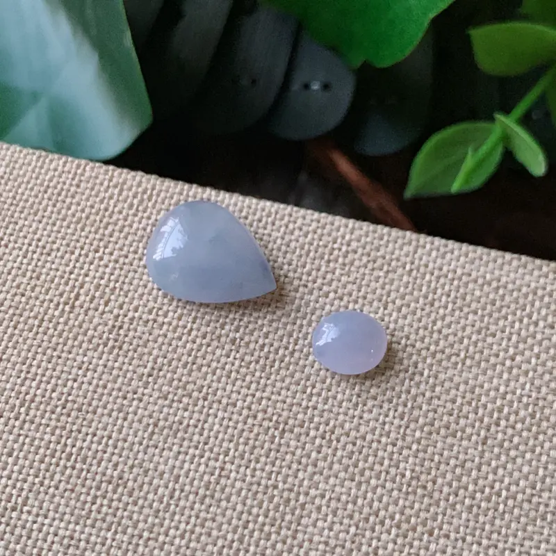 【天然翡翠A货-紫罗兰水滴镶嵌件_种好,玉质细腻,水头饱满,形体漂亮,水润精致,镶嵌效果佳,尺寸12*9.3*4mm】图1
