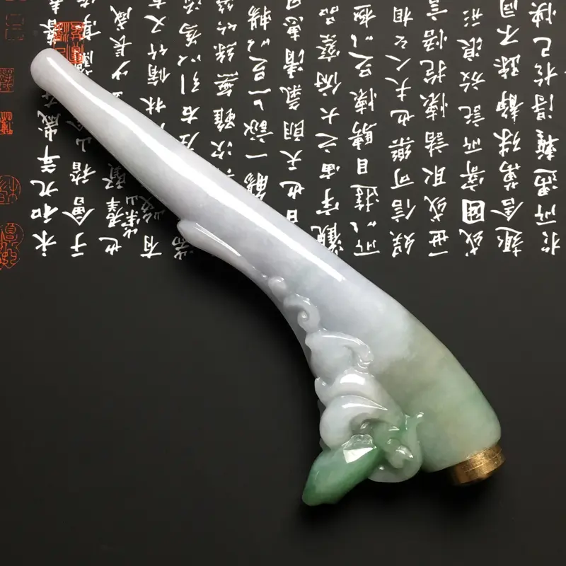 【细豆种带色精美烟嘴 尺寸123-45-13毫米 玉质细腻 款式独特】图6