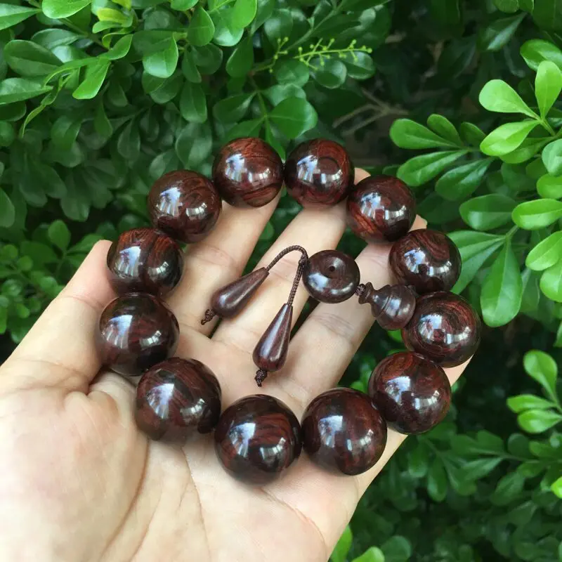 【海南黄花梨紫油梨 20mm手串 正心鬼脸纹 底色干净整洁 玻璃底 重53.2克】图9