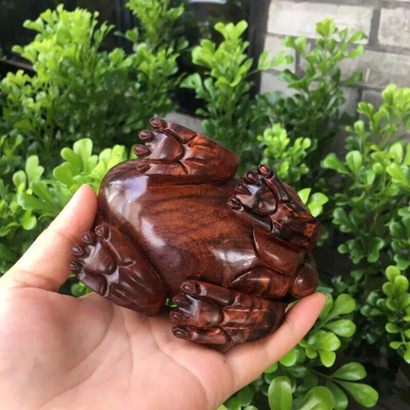【海南黄花梨油梨 望天吼摆件 纹理清晰细腻 材质做工非常不错 整体造型非常独特 十分霸气 值得收藏 长103mm 宽76mm 高109mm重353.2克】图7