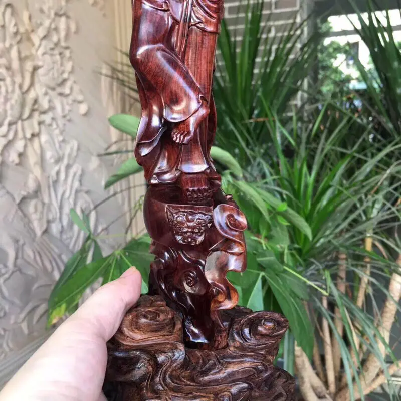 【海南黄花梨油梨 巜飞天仕女》全立体精雕 材质工艺精湛!整体造型十分独特 高330mm 宽60mm 重185克 !】图1