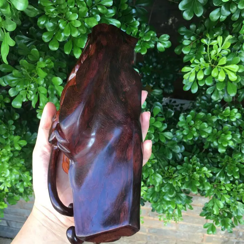 【海南黄花梨 紫油梨喜报连连、一带一路爆发摆件 纹理清晰自然 雕工精湛 镂空设计简洁 底色干净 荧光十足 245mm 高70mm 宽80mm 重469.7g】图10