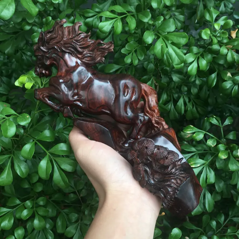 【海南黄花梨精品紫油梨摆件(马上成功),镂空精雕,名师精雕,高油高密,纹理清晰,色泽均匀,把玩收藏送礼首选品,长:220mm,宽:103mm,克重:454.2克,值得推荐】图2