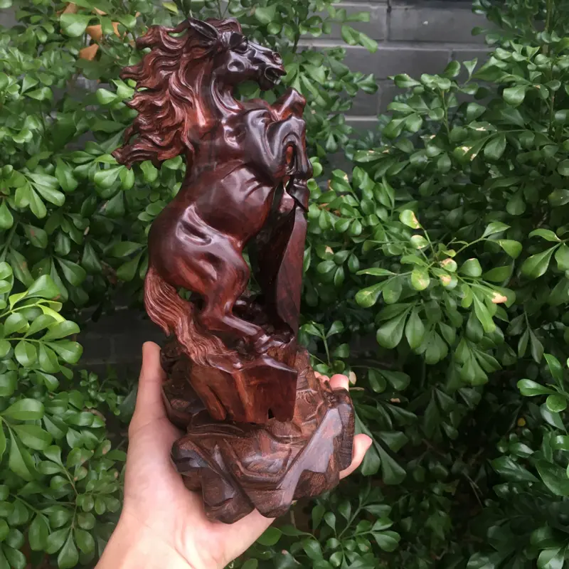 【海南黄花梨精品紫油梨摆件(马上成功),镂空精雕,名师精雕,高油高密,纹理清晰,色泽均匀,把玩收藏送礼首选品,长:220mm,宽:103mm,克重:454.2克,值得推荐】图1