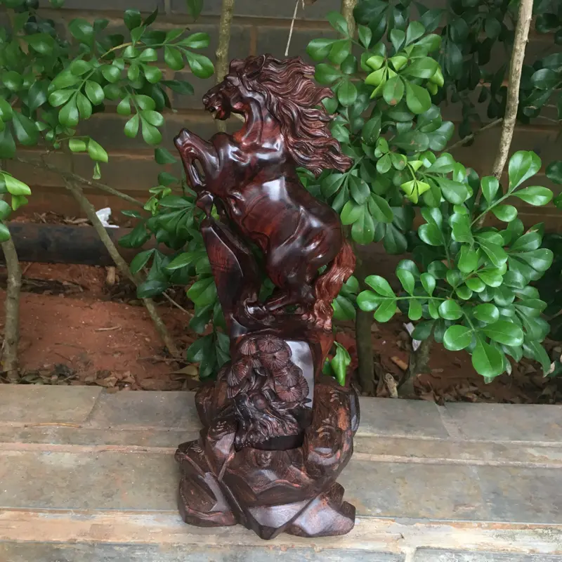 【海南黄花梨精品紫油梨摆件(马上成功),镂空精雕,名师精雕,高油高密,纹理清晰,色泽均匀,把玩收藏送礼首选品,长:220mm,宽:103mm,克重:454.2克,值得推荐】图6