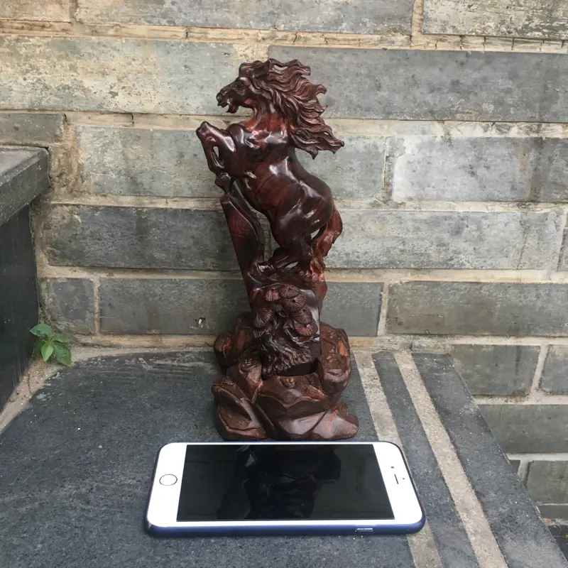 【海南黄花梨精品紫油梨摆件(马上成功),镂空精雕,名师精雕,高油高密,纹理清晰,色泽均匀,把玩收藏送礼首选品,长:220mm,宽:103mm,克重:454.2克,值得推荐】图8