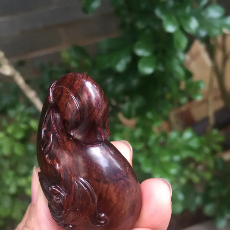 【海南黄花梨老油梨,钱袋,代代数钱,材质一流,纯手工精雕,值得收藏,高53.9.宽36.5.厚22.克重19.2g】图3