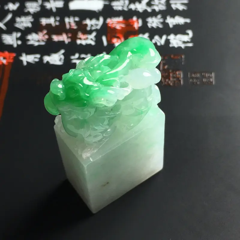 【糯种带色貔貅印章 尺寸43-22-13毫米 色泽艳丽 玉质细腻 款式新颖】图4