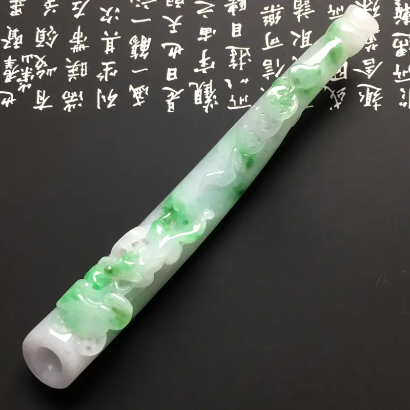 【糯种带色烟嘴 尺寸108-14-15.5毫米 水润细腻 雕工精细】图7