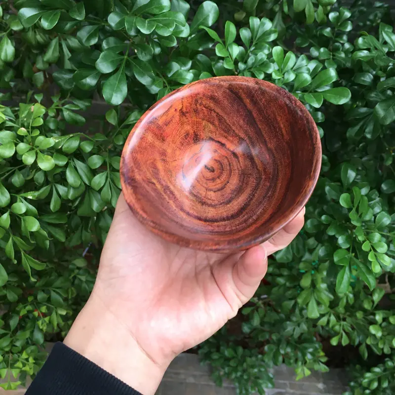 【海南黄花梨精品西部油梨(黄金铁饭碗),一木两器,水波纹,山水纹,大紫线纹理,色泽均匀,自用盘玩收藏品,规格:长宽105mm,高:56mm,克重:86克,规格:长宽:104mm,高:54mm,克重:86.5克。】图6
