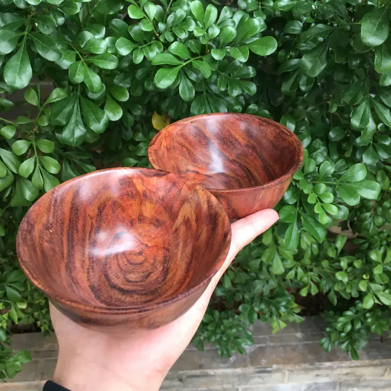 【海南黄花梨精品西部油梨(黄金铁饭碗),一木两器,水波纹,山水纹,大紫线纹理,色泽均匀,自用盘玩收藏品,规格:长宽105mm,高:56mm,克重:86克,规格:长宽:104mm,高:54mm,克重:86.5克。】图1