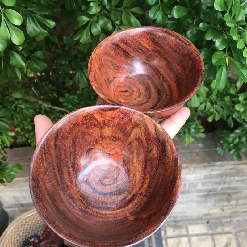 【海南黄花梨精品西部油梨(黄金铁饭碗),一木两器,水波纹,山水纹,大紫线纹理,色泽均匀,自用盘玩收藏品,规格:长宽105mm,高:56mm,克重:86克,规格:长宽:104mm,高:54mm,克重:86.5克。】图2