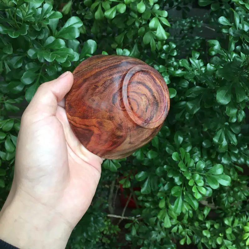 【海南黄花梨精品西部油梨(黄金铁饭碗),一木两器,水波纹,山水纹,大紫线纹理,色泽均匀,自用盘玩收藏品,规格:长宽105mm,高:56mm,克重:86克,规格:长宽:104mm,高:54mm,克重:86.5克。】图3