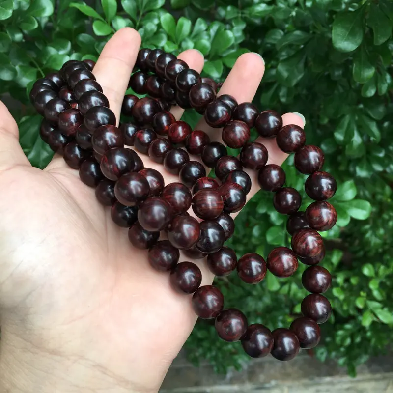 【海南黄花梨精品紫油梨念珠,同料制作12mm×108,纹理清晰,高油高密,底色干净,色泽均匀,把玩收藏送礼首选品,克重:102克,值得推荐】图3