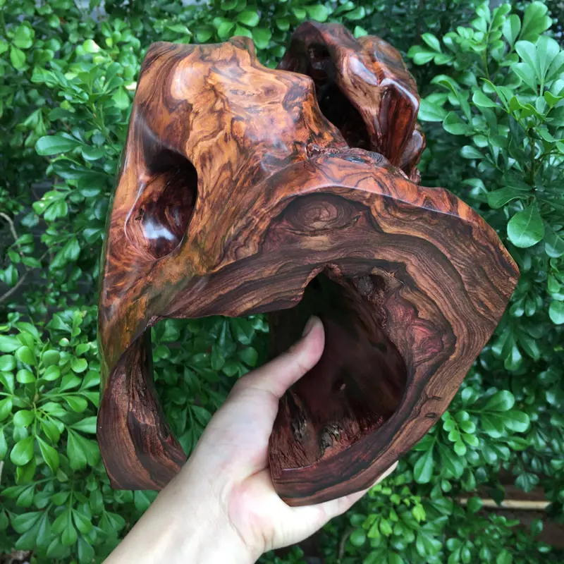 【海南黄花梨精品油梨摆件(三阳开泰),黄金虎皮纹,水波纹,山水纹,大实心料镂空精雕,大师亲工精雕,家里办公室摆放也是一道美丽的风景,规格:高:230mm,宽:210mm,厚:150mm,克重:2447.3克。(备注所有规格与克重不包含底座)##**】图4
