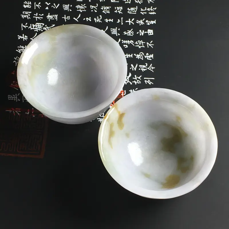 糯种茶​杯摆‌件 单‎件‎茶杯‎尺寸​56-28毫​米​ 玉质水润