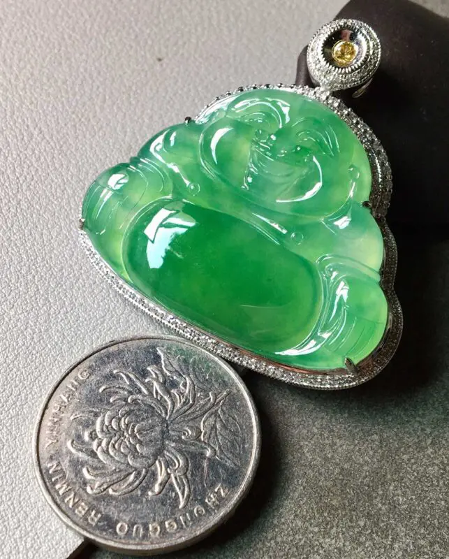 【.冰满绿佛公,完美,水头足,色泽艳丽,性价比高,裸石尺寸28/37.8/4--41/40.5/11##**】图7