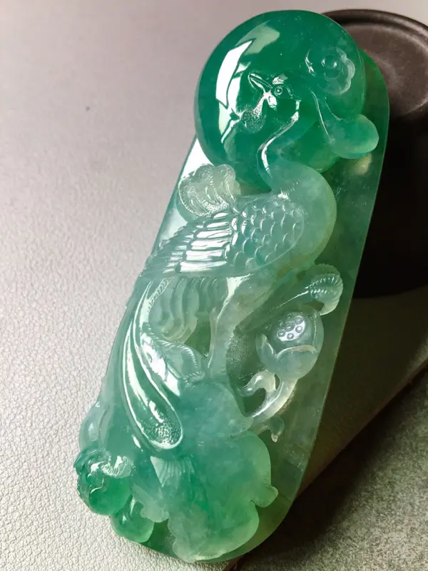 【满绿凤凰,完美,水头足,厚装大件,性价比高,实物更好看,裸石尺寸77.2/32.5/14】图3