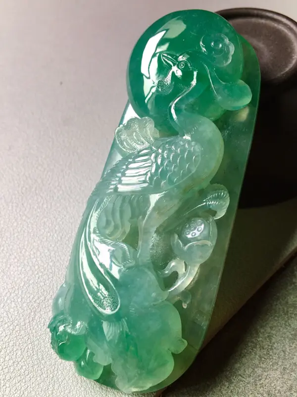 【满绿凤凰,完美,水头足,厚装大件,性价比高,实物更好看,裸石尺寸77.2/32.5/14】图5