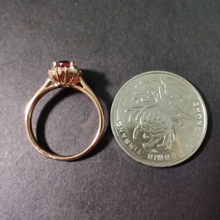【【戒指】18k金+红宝石+钻石 一克拉红宝石 颜色纯正
货重:3.56g 主石:1.09ct 手寸:14(可改)】图4