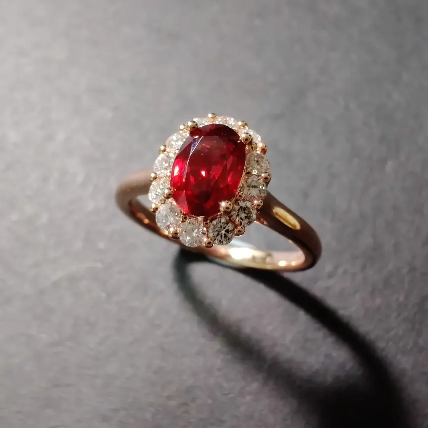 【【戒指】18k金+红宝石+钻石 一克拉红宝石 颜色纯正
货重:3.56g 主石:1.09ct 手寸:14(可改)】图2