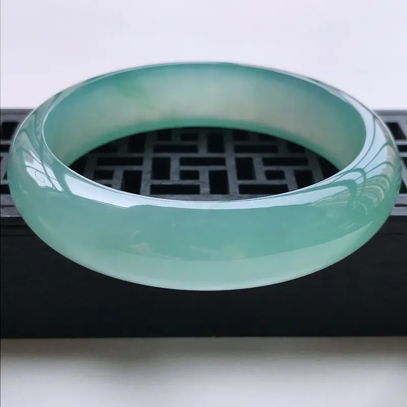 冰种蓝水正装手镯,内经5