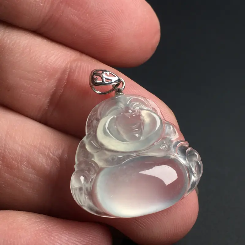 【冰种佛公】冰透水润 饱满圆润 完美起光 胶感十足 含金扣27 尺寸21