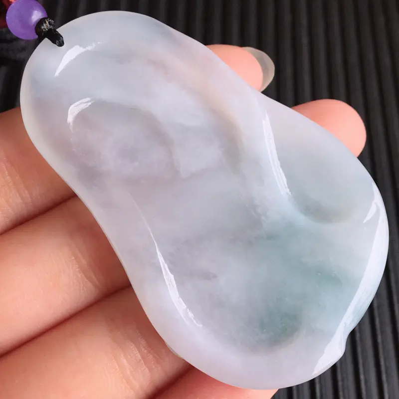 天然翡翠a货糯化种飘花观