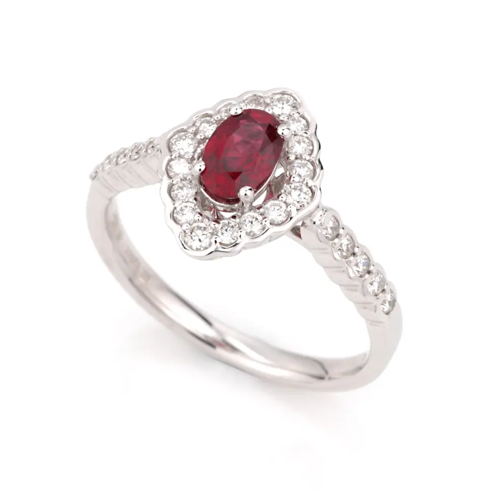 【【戒指】18k金+红宝石+钻石 宝石颜色纯正
主石:0.62ct 货重:3.77g 手寸:14(可改)】图2