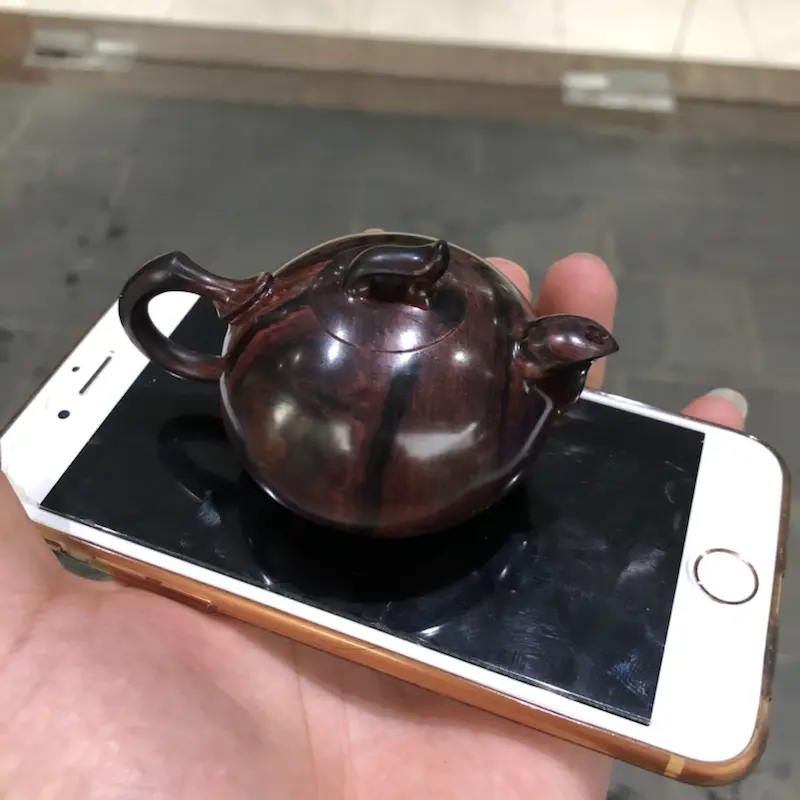 【海南黄花梨,紫油梨(茶壶),紫色纹理,纹理清晰,底色分布均匀,规格:壶经58mm,长85mm,高58mm,克重:79.3克,值得推荐!】图10