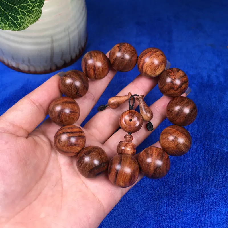 【海南黄花梨糠梨 20mm/12颗 虎皮纹 颜色均匀 品相不错 入门级别 43.6g】图6
