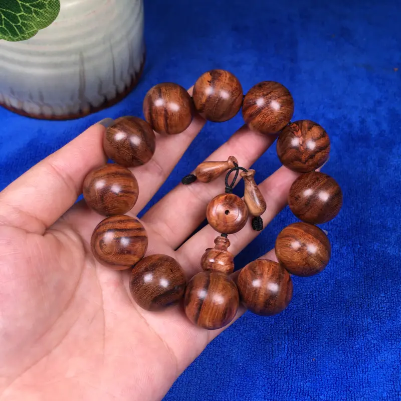 【海南黄花梨糠梨 20mm/12颗 虎皮纹 颜色均匀 品相不错 入门级别 43.6g】图5