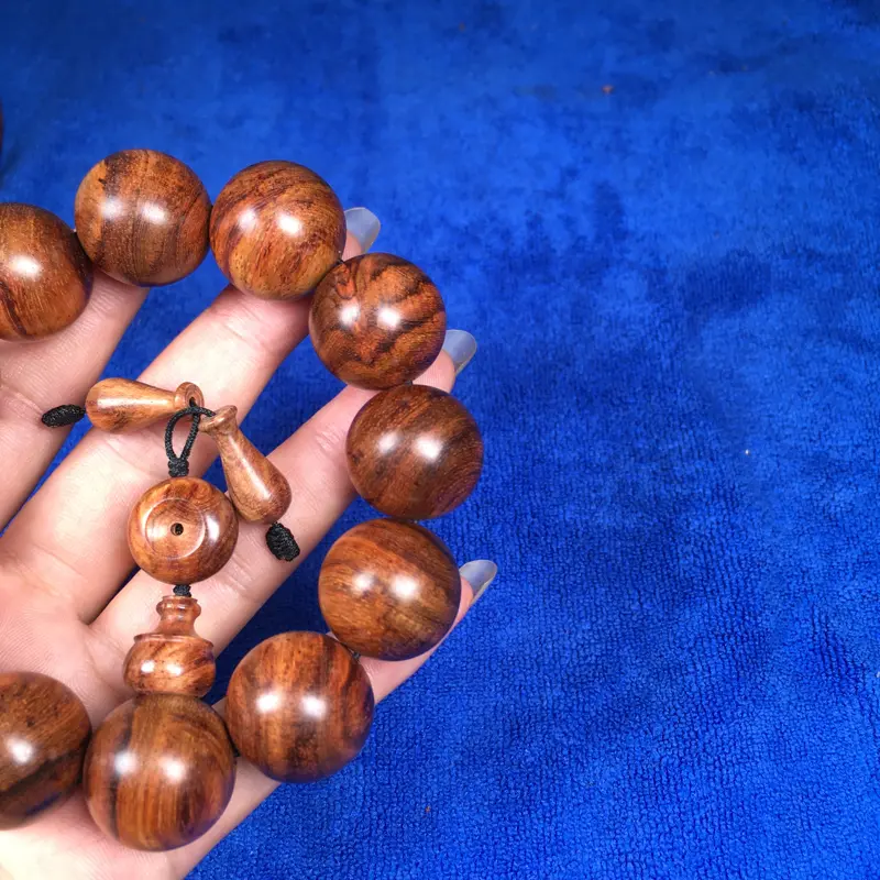 【海南黄花梨糠梨 20mm/12颗 虎皮纹 颜色均匀 品相不错 入门级别 43.6g】图3