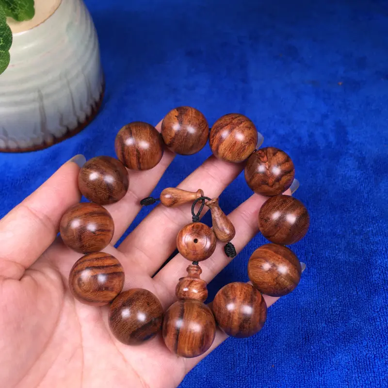 【海南黄花梨糠梨 20mm/12颗 虎皮纹 颜色均匀 品相不错 入门级别 43.6g】图4