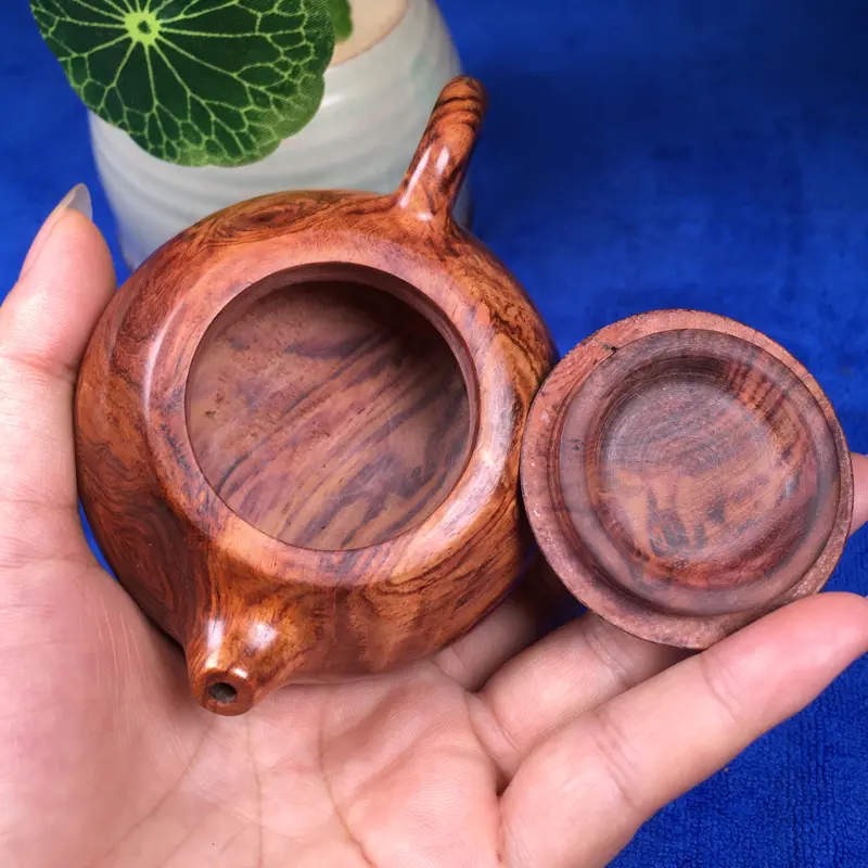 【海南黄花梨 西施壶 蜘蛛纹 线条明显 纹理清晰可见 收藏送礼首选 长100mm 宽72mm 高60mm 106.5g】图8